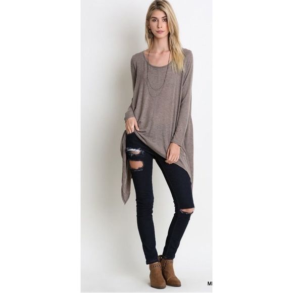 Tops - Asymmetrical long sleeve tunic
